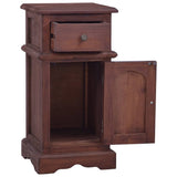 ZNTS Bedside Cabinet Classical Brown Solid Mahogany Wood 288831