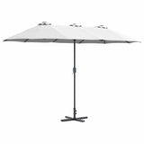 Garden Parasol Sand 370 x 197 x 239 cm Polyester and Aluminium 42003367