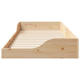 Bed Frame Brown 100 x 210 cm Solid Pine Wood 873406