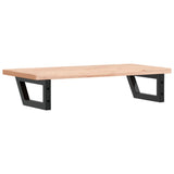 Basin Shelf Wall Mounted Steel and Solid Wood Beech 3302355