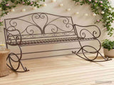 Garden Bench Antique Brown Steel 42038700