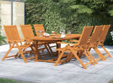 Garden Dining Set Brown Solid Acacia Wood Medium Extendable 3079644