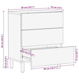 Bed Cabinet Black 50x33x62 cm Solid Rough Wood Mango 4018637