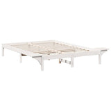 Bed Frame White 140 x 200 cm Solid Pine Wood 873188