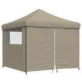 ZNTS Foldable Party Tent Pop-Up with 4 Sidewalls Taupe 4004930