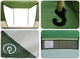 Party Tent Green 10-Person 185T Polyester with PU Coating 42017448