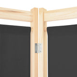 4-Panel Room Divider Grey 160x170x4 cm Fabric 248176