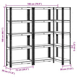 5-Layer Storage Shelves 3 pcs Silver Steel&Engineered Wood 4016939