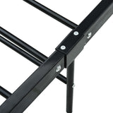ZNTS Bed Frame with Headboard without Mattress Black 140x200 cm Metal 286497