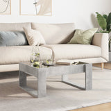 Coffee Table with Infinity LED Concrete Grey 70x53x30 cm 847633