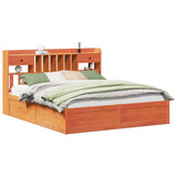 Bed Frame without Mattress Wax Brown 200x200 cm Solid Wood Pine 3323484