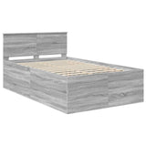 Bed Frame Grey Sonoma 120 x 190 cm Engineered Wood 3408597