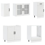 8 Piece Kitchen Cabinet Set Lucca White Engineered Wood 3314801