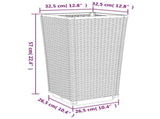 Garden Planters 4 pcs Blue Grey 32.5x32.5x57 cm PP 367851