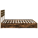 Storage Bed with Drawer Smoked Oak 180 x 200 cm Engineered Wood 3411552