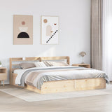 Bed Frame with Headboard 200x200 cm Solid Wood Pine 3307071