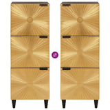 Side Cabinet Black and Gold 40 x 33.5 x 110 cm Solid Mango Wood 4017857