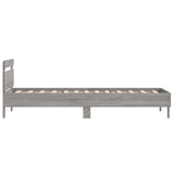 Bed Frame without Mattress with Headboard Grey Sonoma 100x200 cm 838531