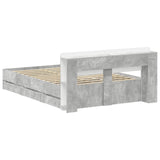 Bed Frame with Storage Concrete Grey 150 x 200 cm 3433968