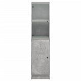 Highboard with Glass Door Concrete Grey 35x37x142 cm 836444