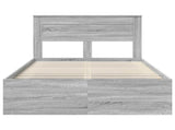 Bed Frame with Storage Grey Sonoma 135 x 190 cm Solid Pine Wood 3409772