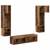 TV Wall Unit Wall-mounted 6 pcs Old Wood Engineered Wood 3402932