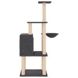 Cat Tree with Sisal Scratching Posts Dark Grey 132 cm 171728