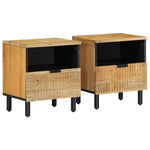 ZNTS Bedside Cabinets 2 pcs Brown 40x33x46 cm Solid Wood Mango 4017727