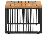 Outdoor Table Black and Brown 80 x 40 x 40 cm Poly Rattan 42025164
