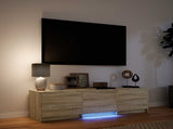 TV Cabinet with LED Sonoma Oak 140 x 34 x 40 cm Engineered Wood 3418712