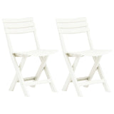 Garden Chair Set of 2 White Plastic Standard Foldable 48786