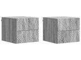 Wall-Mounted Bedside Cabinet 2 pcs Grey Sonoma 898818