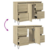 Bathroom Cabinet Sonoma Oak 80x33x60 cm Engineered Wood 849683