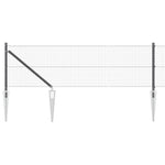 ZNTS Fence Panel Set Set of 2 Grey Metal, Plastic 10 x 0.5 m Durable 3352154