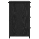 Bedside Cabinet Black Oak 40 x 36 x 60 cm Solid Reclaim Wood 871261
