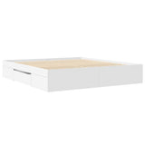 Bed Frame without Mattress White 200x200 cm Engineered Wood 3295443