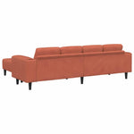 Fabric Sofa with Cushion Red Orange 208 cm Corduroy fabric 3335138
