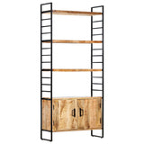 4-Tier Bookcase 80x30x180 cm Rough Mango Wood 284422