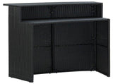 5 Piece Garden Bar Set with Cushions Poly Rattan Black 3095423
