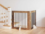 Dog Gate with Stands 2 pcs Old Wood 80 x 100 cm Engineered Wood 892041