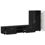 TV Cabinet Set with Drawer FLORIN 3 pcs Black Engineered Wood 3397935
