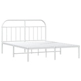 Metal Bed Frame without Mattress with Headboard White 180x200cm 353688