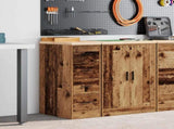 Garage Storage Cabinet Old Wood 30x51x85 cm Solid Wood Pine 860587