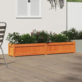 Garden Planter Wax Brown 180x31x31 cm Solid Wood Pine 837498