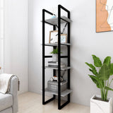 4-Tier Book Cabinet Grey Sonoma 40x30x140 cm Engineered Wood 821304