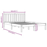 Bed Frame without Mattress White Solid Wood Pine 200x200 cm 3105092