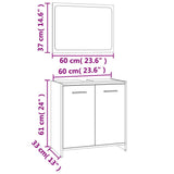 Bathroom Furniture Set Smoked Oak Engineered Wood 815528