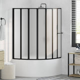 Shower Screen Folding Black 168 x 140 cm Aluminium 42009756