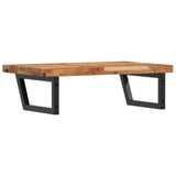 Basin Shelf Wall Mounted Steel and Solid Wood Acacia 3302851