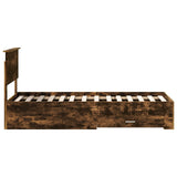 Bed Frame Smoked Oak and Silver 75 x 190 cm Engineered Wood 3410962